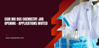 CSIR NIO BSc Chemistry Job Opening - Applications Invited