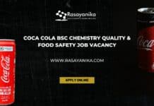 Coca Cola BSc Chemistry Quality & Food Safety Job Vacancy