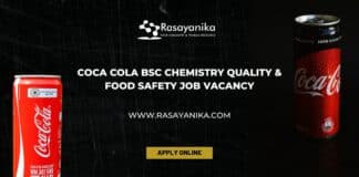 Coca Cola BSc Chemistry Quality & Food Safety Job Vacancy