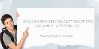 Diageo Chemistry Quality Executive Vacancy - Apply Online