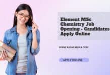 Element MSc Chemistry Job Opening - Candidates Apply Online