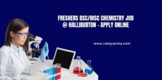 Freshers BSc/MSc Chemistry Job @ Halliburton - Apply Online