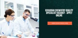 Givaudan Chemistry Quality Specialist Vacancy - Apply Online