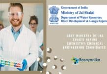 Govt Ministry of Jal Shakti Hiring Chemistry/Chemical Engineering Candidates