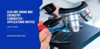 ICAR NRC Hiring MSc Chemistry Candidates - Applications Invited