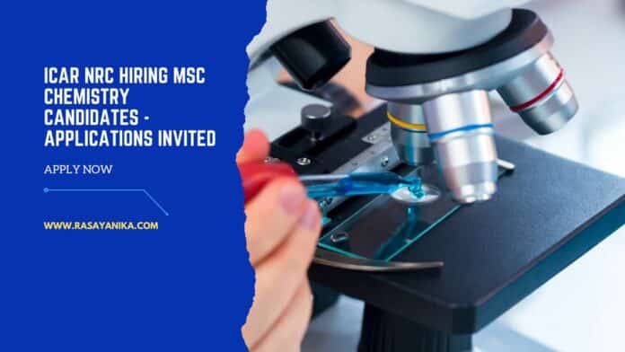 ICAR NRC Hiring MSc Chemistry Candidates - Applications Invited