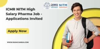 ICMR NITM High Salary Pharma Job - Applications Invited