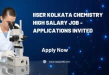 IISER Kolkata Chemistry High Salary Job - Applications Invited