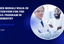 IISER Mohali Walk-in interview for the Ph.D. program in Chemistry