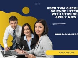 IISER TVM Chemical Science Intern With Stipend - Apply Now