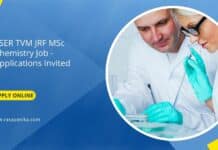 IISER TVM JRF MSc Chemistry Job - Applications Invited