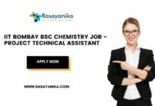 IIT Bombay BSc Chemistry Job - Project Technical Assistant