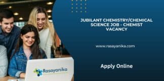 Jubilant Chemistry/Chemical Science Job - Chemist Vacancy