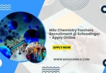 MSc Chemistry Freshers Recruitment @ Schrodinger - Apply Online