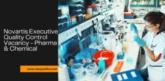 Novartis Executive Quality Control Vacancy - Pharma & Chemical