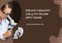 PhD/MSc Chemistry Job @ VIT Vellore - Apply Online