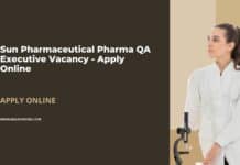 Sun Pharmaceutical Pharma QA Executive Vacancy - Apply Online