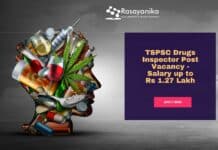 TSPSC Drugs Inspector Post Vacancy - Salary up to Rs 1.27 Lakh