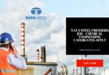 Tata Steel Freshers Job - Chemical Engineering Candidates Apply