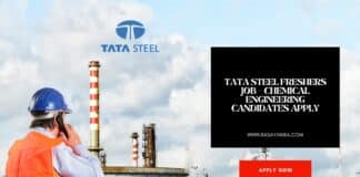 Tata Steel Freshers Job - Chemical Engineering Candidates Apply