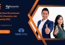 Tata Steel Recruitment - MSc Chemistry Job Opening 2022