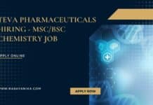 Teva Pharmaceuticals Hiring - MSc/BSc Chemistry Job