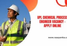 UPL Chemical Process Engineer Vacancy - Apply Online