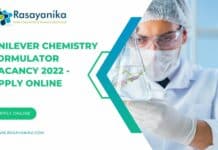 Unilever Chemistry Formulator Vacancy 2022 - Apply Online