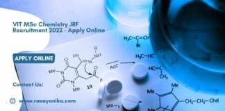 VIT MSc Chemistry JRF Recruitment 2022 - Apply Online