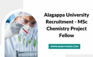 Alagappa University Recruitment – MSc Chemistry Project Fellow Alagappa University Recruitment - MSc Chemistry Project Fellow