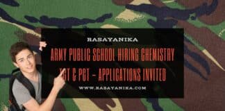 Army Public School Hiring Chemistry TGT & PGT - Applications Invited