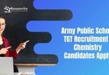 Army Public School TGT Recruitment - Chemistry Candidates Apply