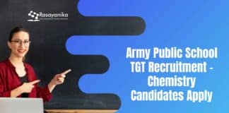 Army Public School TGT Recruitment - Chemistry Candidates Apply