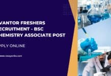 Avantor Freshers Recruitment - BSc Chemistry Associate Post