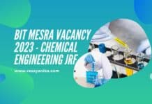 BIT Mesra Vacancy 2023 - Chemical Engineering JRF