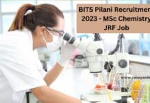 BITS Pilani Recruitment 2023 - MSc Chemistry JRF Job