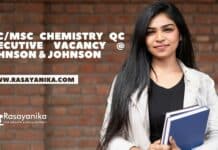 BSc/MSc Chemistry QC Executive Vacancy @ Johnson & Johnson