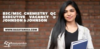 BSc/MSc Chemistry QC Executive Vacancy @ Johnson & Johnson