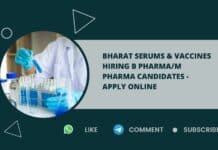 Bharat Serums & Vaccines Hiring B Pharma/M Pharma Candidates - Apply Online