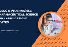 CDSCO B Pharma/MSc Pharmaceutical Science Job - Applications Invited