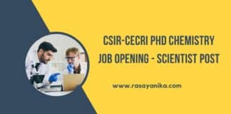 CSIR-CECRI PhD Chemistry Job Opening - Scientist Post