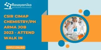 CSIR CIMAP Chemistry/Pharma Job 2023 - Attend Walk In