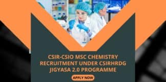 CSIR-CSIO MSc Chemistry Recruitment Under CSIRHRDG Jigyasa 2.0 Programme