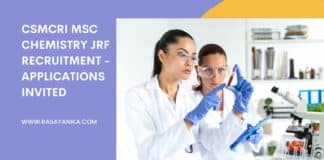 CSMCRI MSc Chemistry JRF Recruitment - Applications Invited