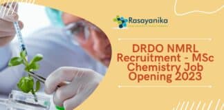 DRDO NMRL Recruitment - MSc Chemistry Job Opening 2023