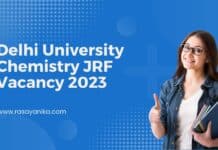 Delhi University Chemistry JRF Vacancy - Applications Invited