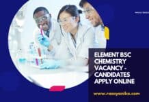 Element BSc Chemistry Vacancy - Candidates Apply Online