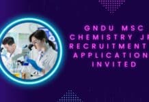 GNDU MSc Chemistry JRF Recruitment - Applications Invited