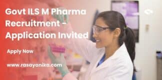 Govt ILS M Pharma Recruitment - Application Invited
