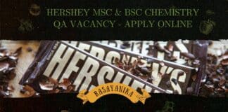 Hershey MSc & BSc Chemistry QA Vacancy - Apply Online